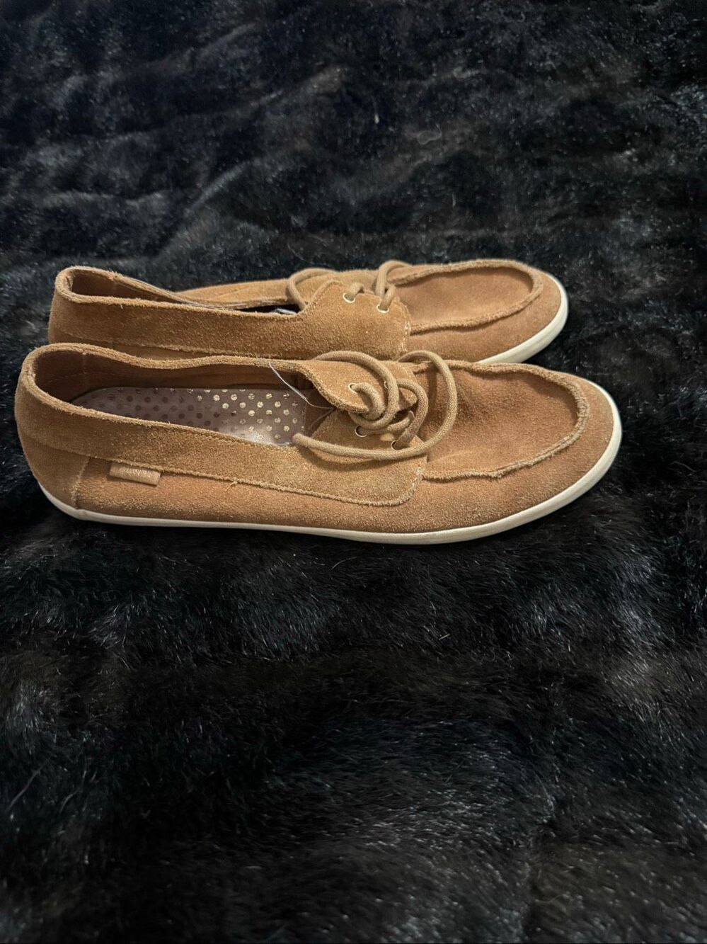 Vans Surf Siders Lace Up Loafers Size 10 Brown Suede Deck Casual shoes